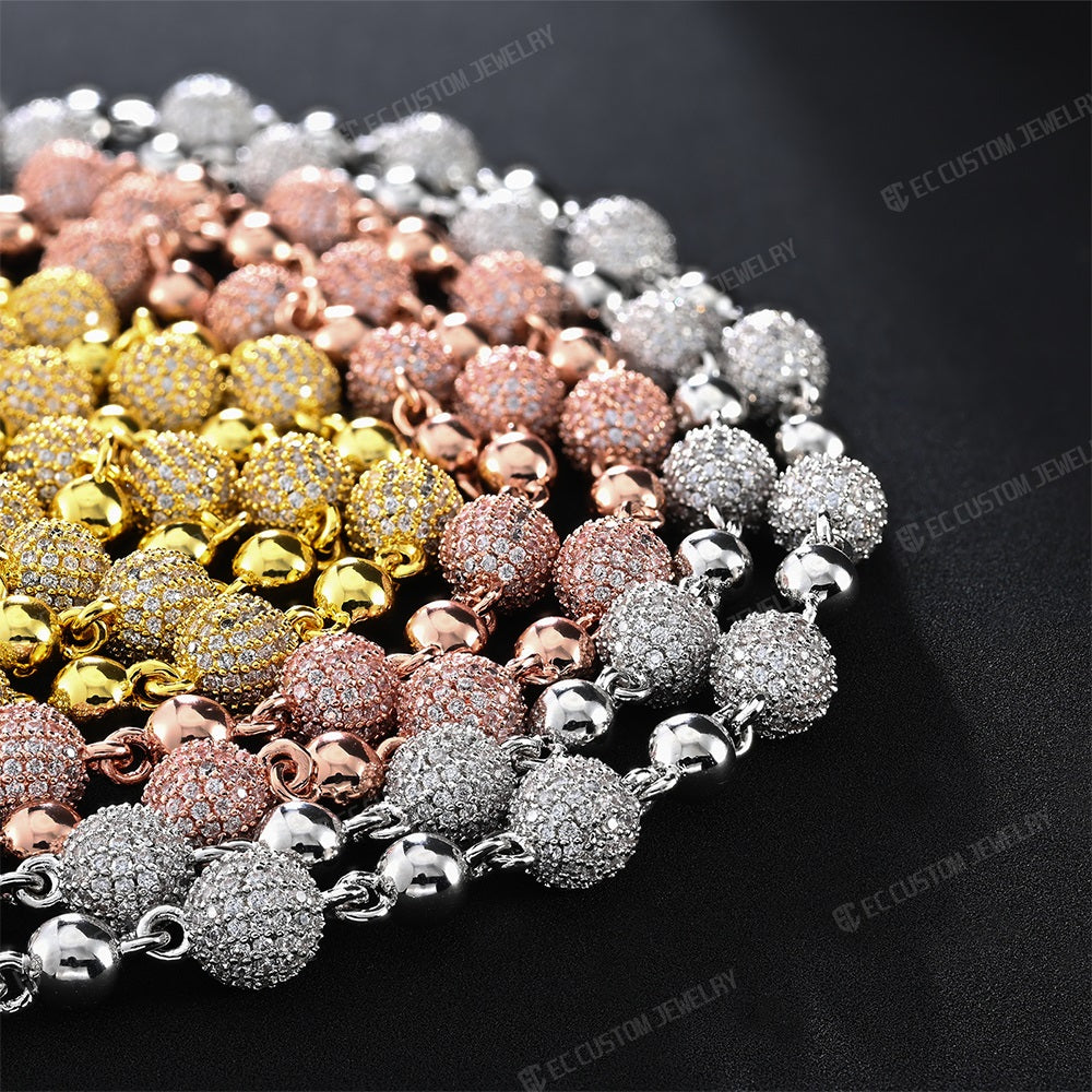 Hip hop street style beac chain full diamonds iced out