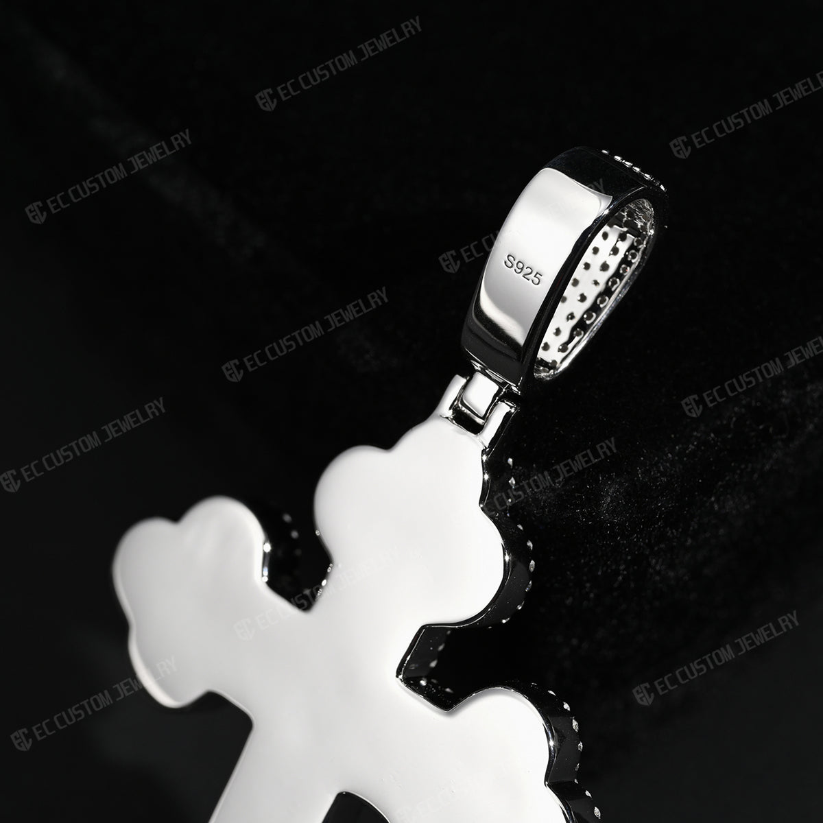Clover Cross Moissanite Pendant Iced Out Sterling 925 Silver Cross Hip Hop Jewelry Pendants