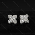 Marquise Flower Cluster Stud Earrings Iced Out