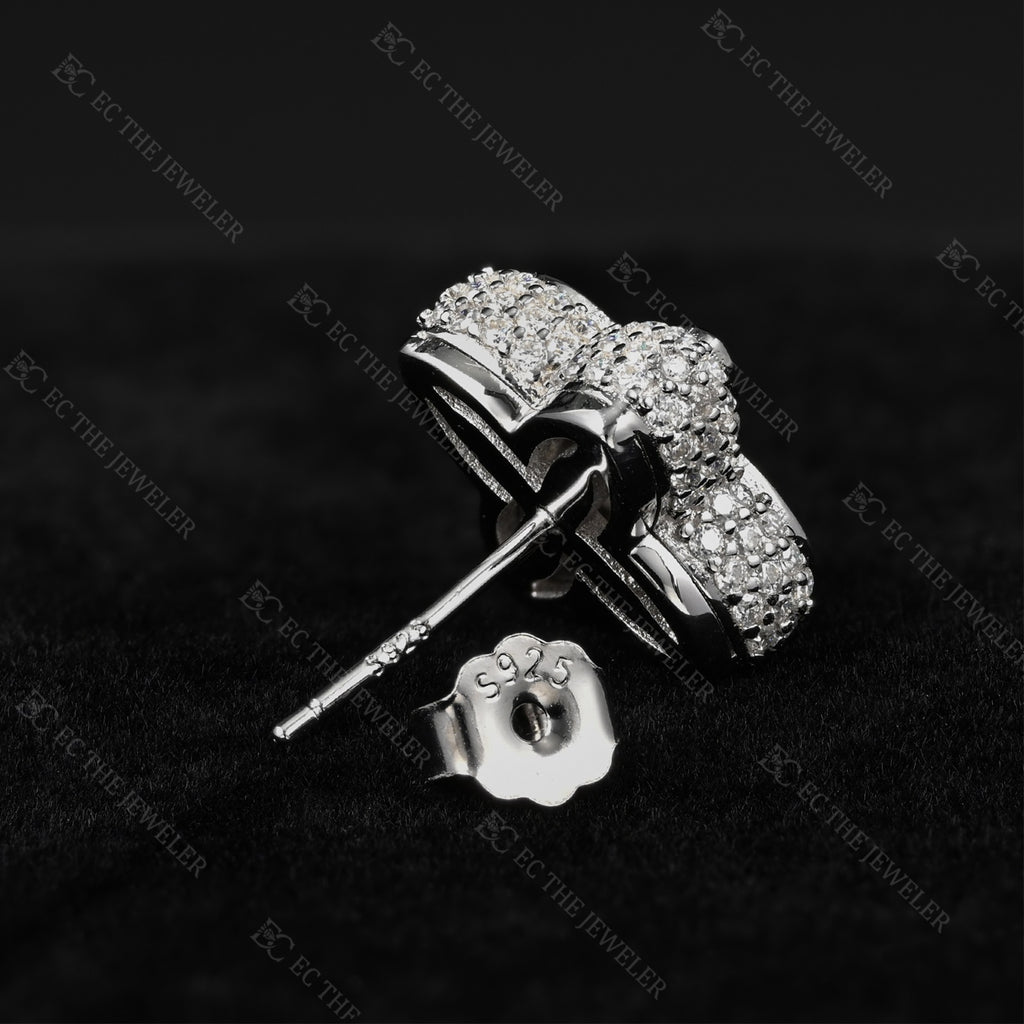 Marquise Flower Cluster Stud Earrings Iced Out