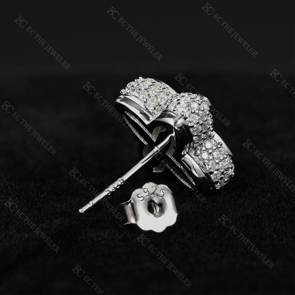 Marquise Flower Cluster Stud Earrings Iced Out