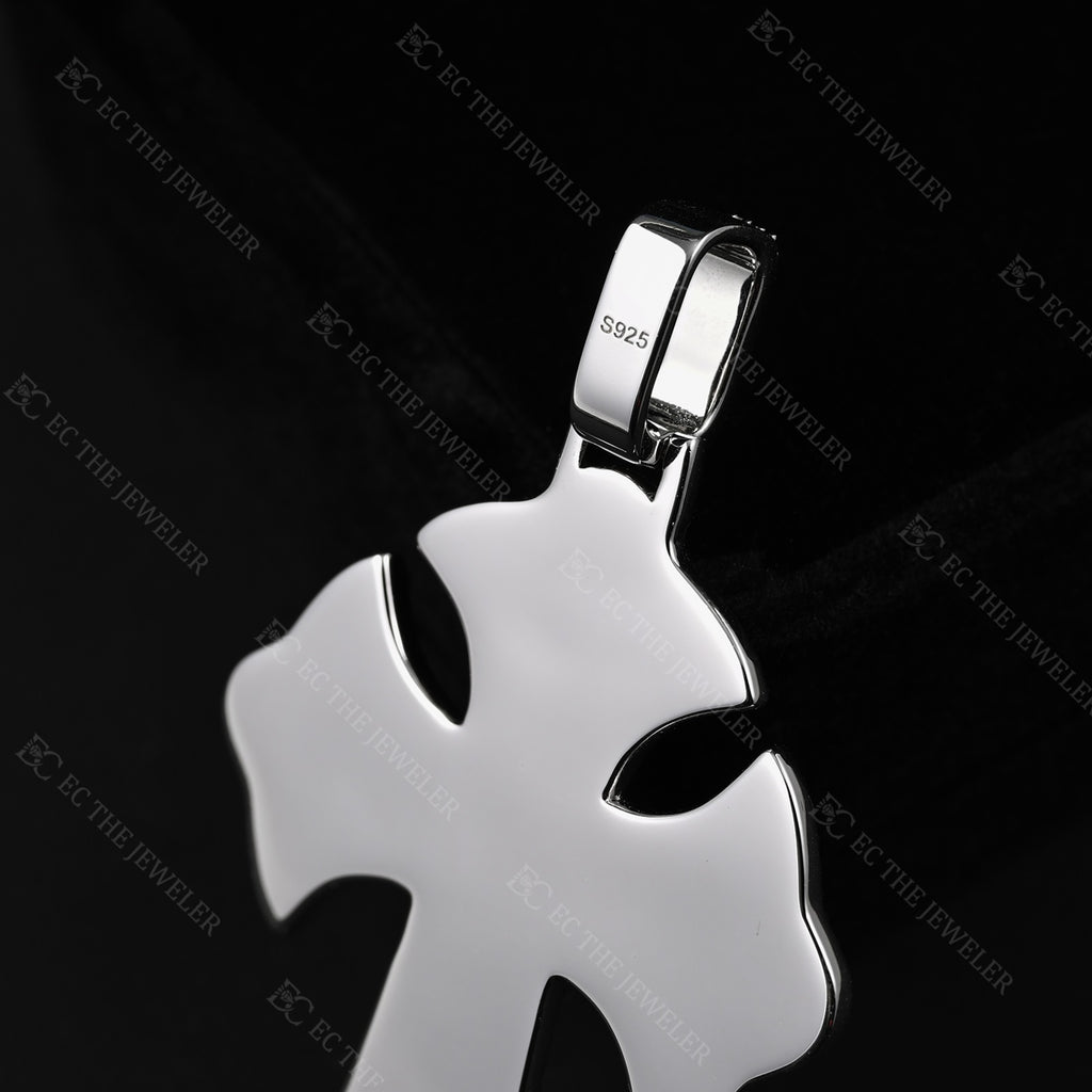 Mosic Setting Cross Pendant Iced Out
