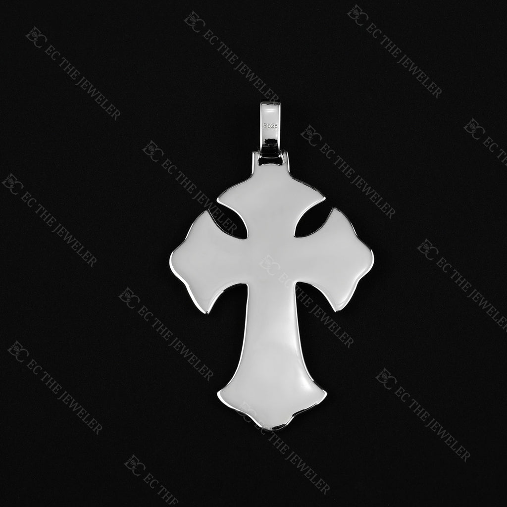 Mosic Setting Cross Pendant Iced Out