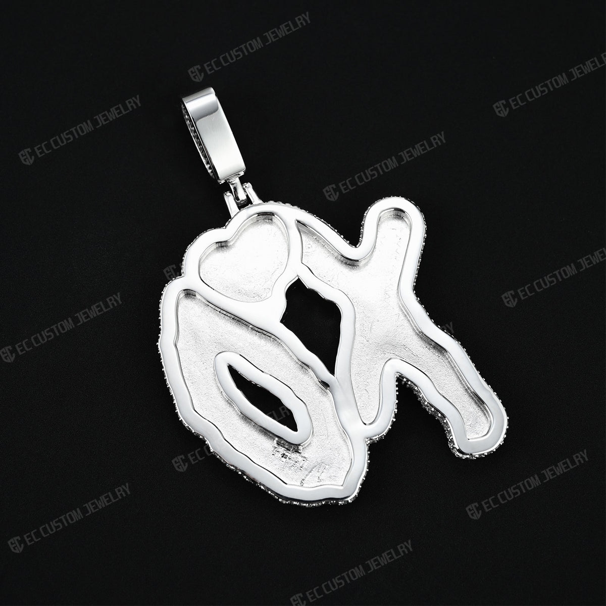 Iced out xo pendant hip hop rapper accessories streetwear outfit for men ken carson playboi carti yvl fans 2