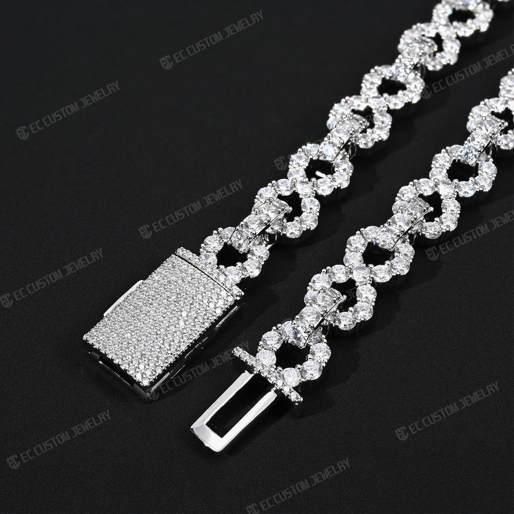 12MM INFINITY LINK CHAIN ICED OUT NECKLACE