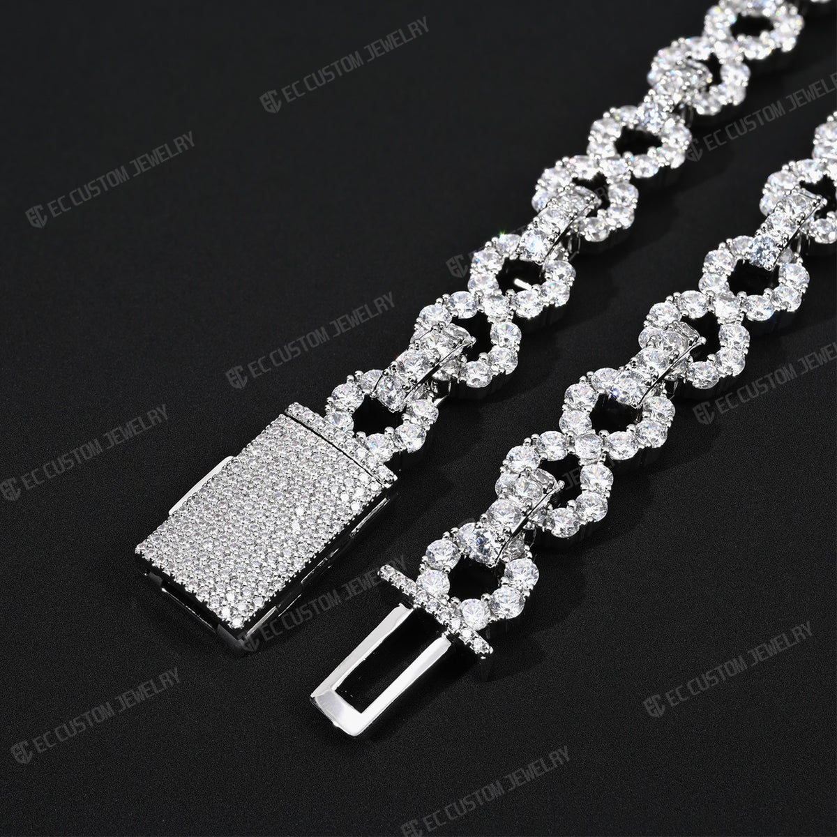 12MM INFINITY LINK CHAIN ICED OUT NECKLACE