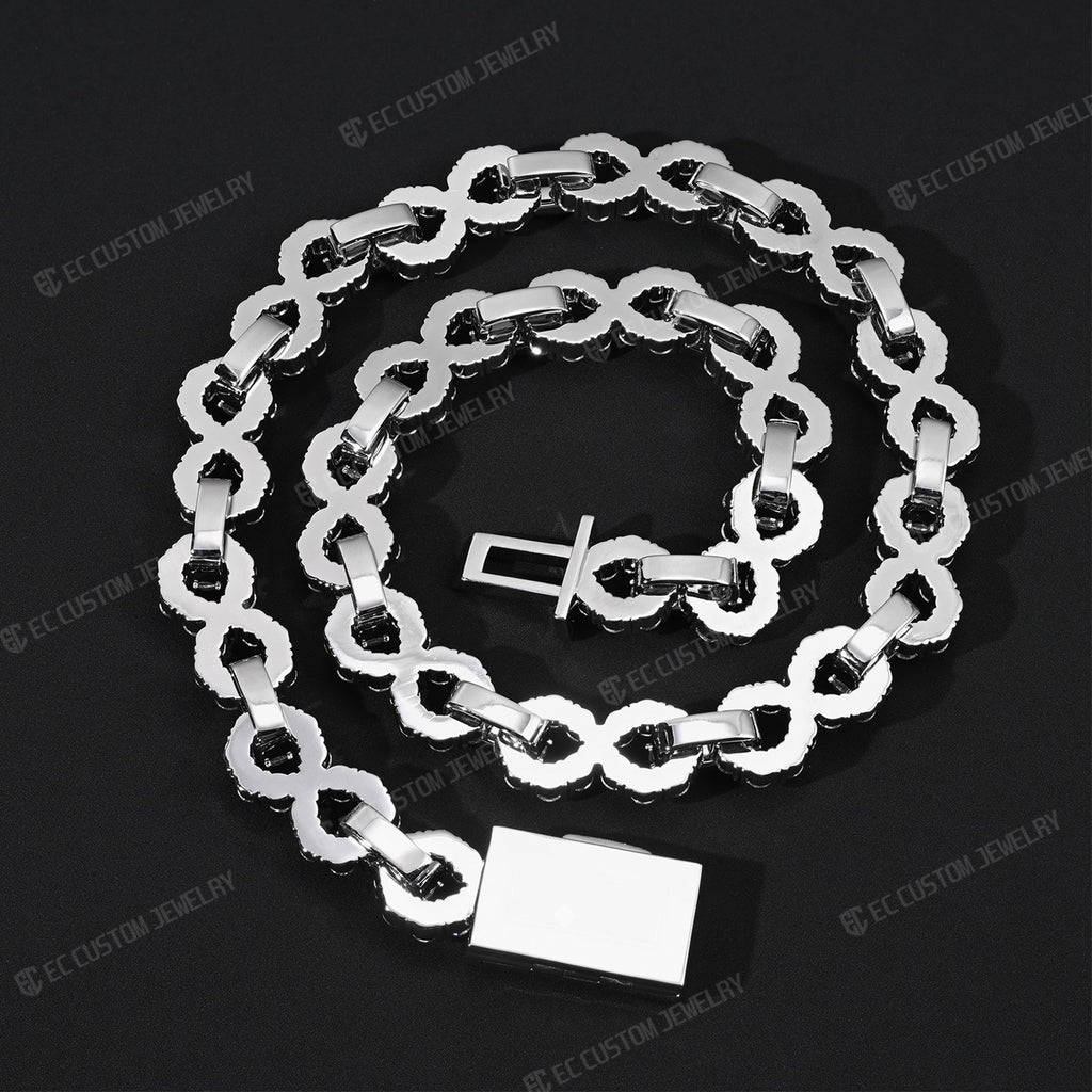 12MM INFINITY LINK CHAIN ICED OUT NECKLACE