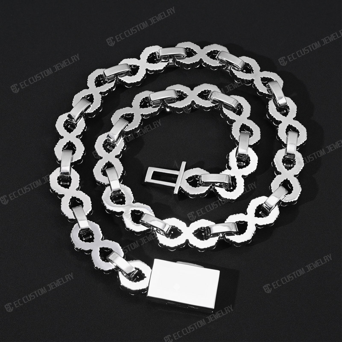 12MM INFINITY LINK CHAIN ICED OUT NECKLACE