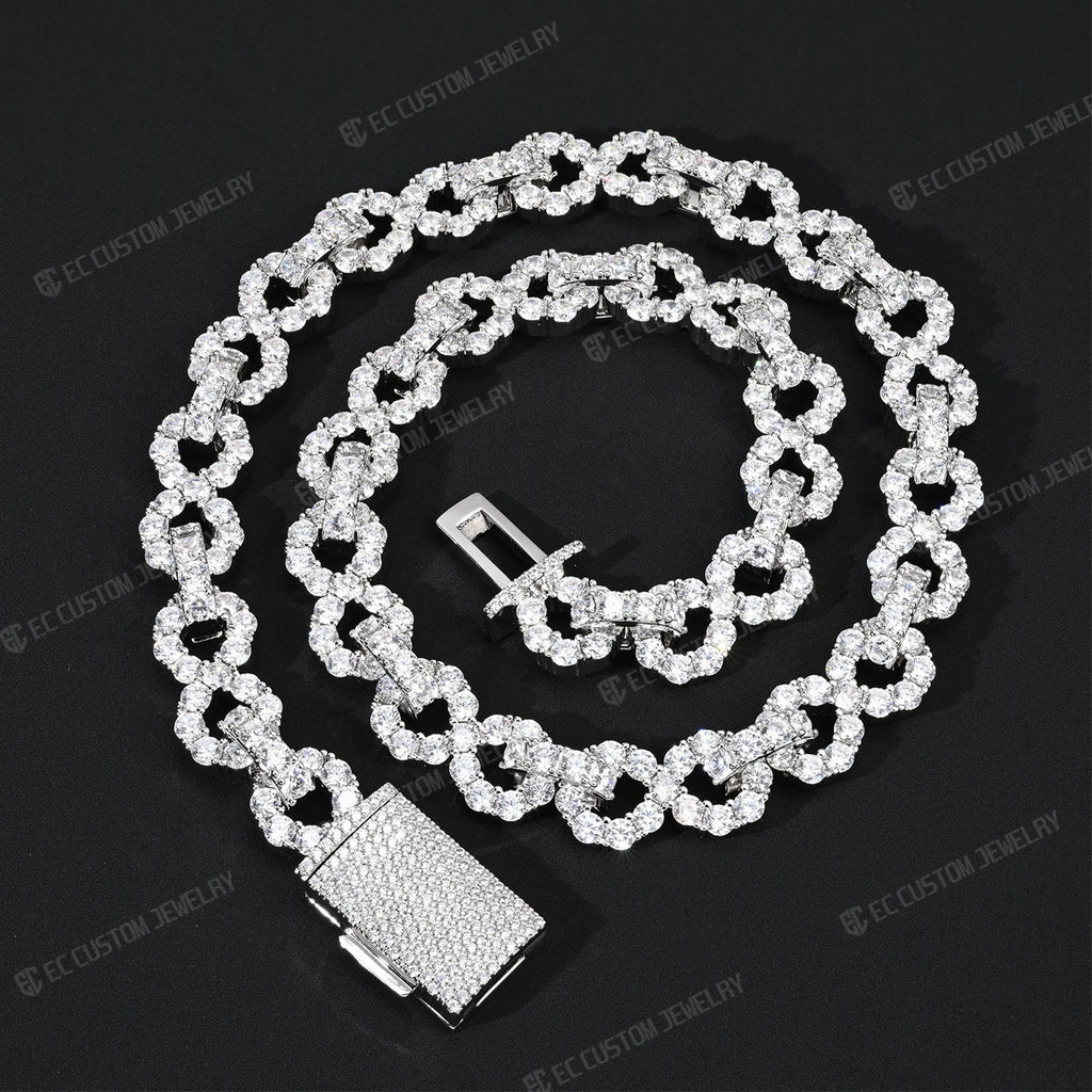 12MM INFINITY LINK CHAIN ICED OUT NECKLACE