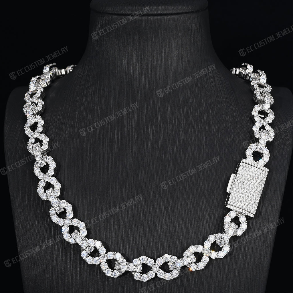 12MM INFINITY LINK CHAIN ICED OUT NECKLACE