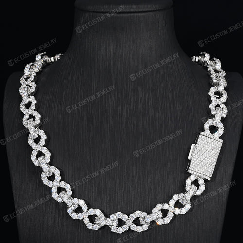 12MM INFINITY LINK CHAIN ICED OUT NECKLACE