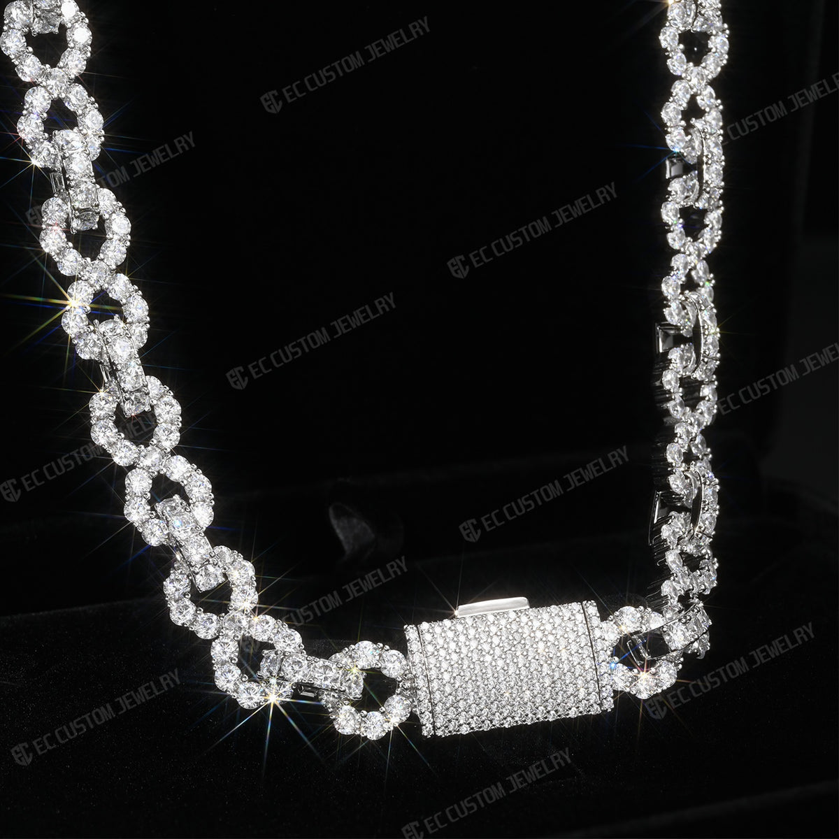 12MM INFINITY LINK CHAIN ICED OUT NECKLACE
