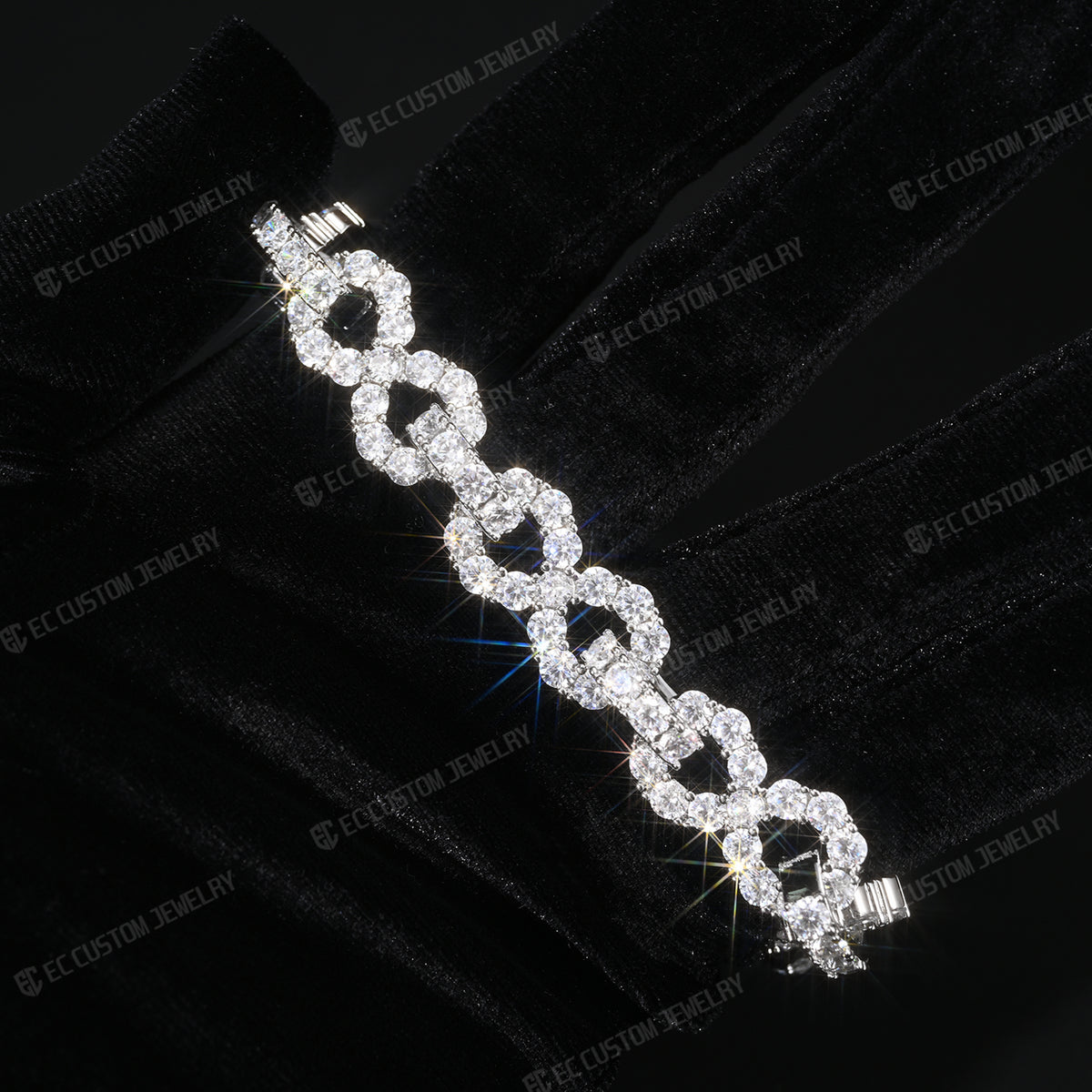 12MM Iced Out Infinity Bracelet Diamond Link