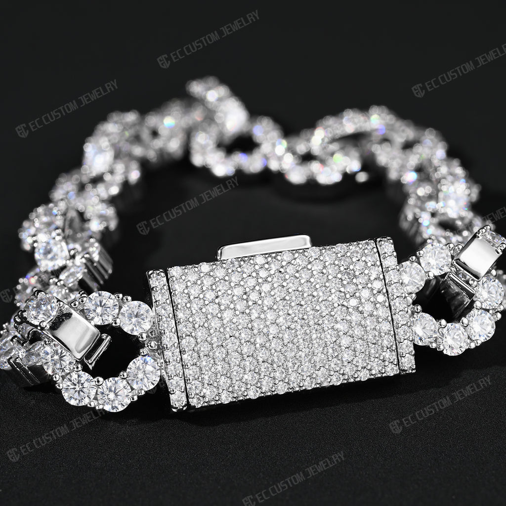 12MM Iced Out Infinity Bracelet Diamond Link