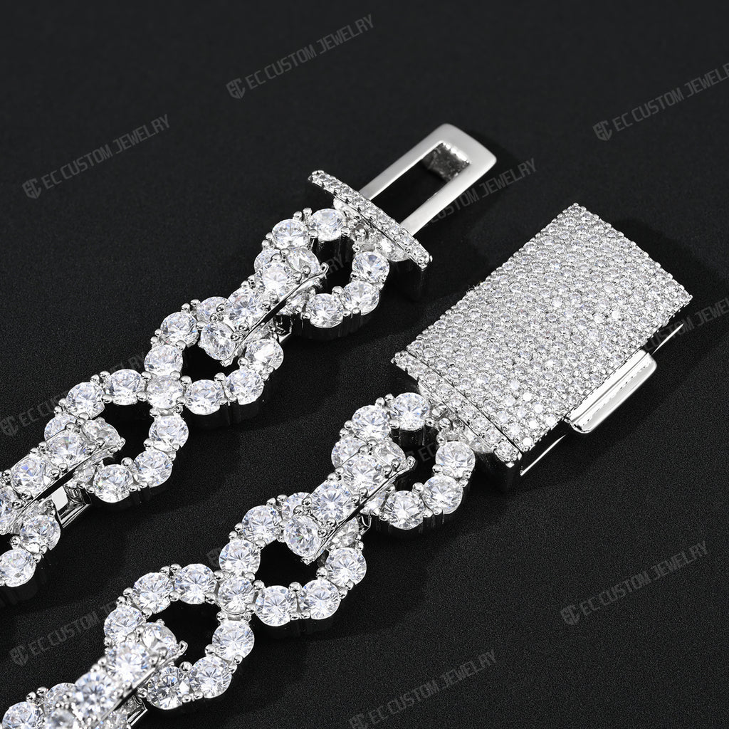 12MM Iced Out Infinity Bracelet Diamond Link