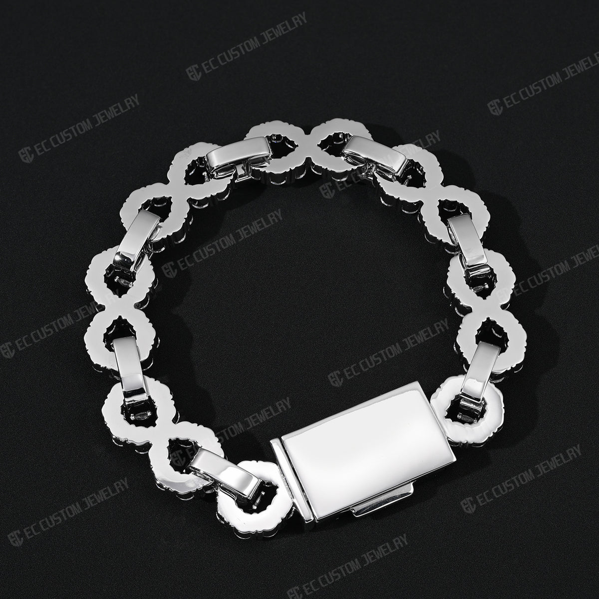 12MM Iced Out Infinity Bracelet Diamond Link