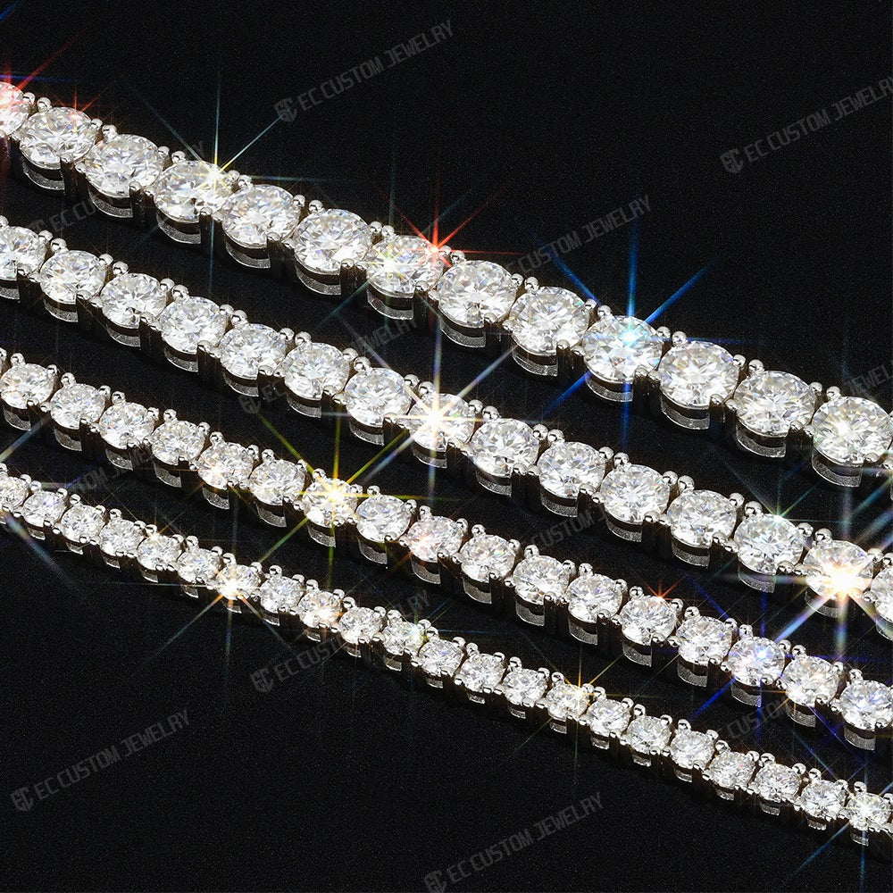 3-4-5-6MM TENNIS CHAIN NECKLACE ICED OUT