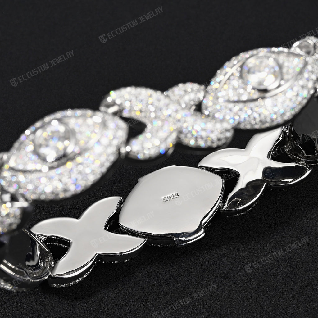 Iced Out Eye of Horus Infinity Cuban Link Bracelet