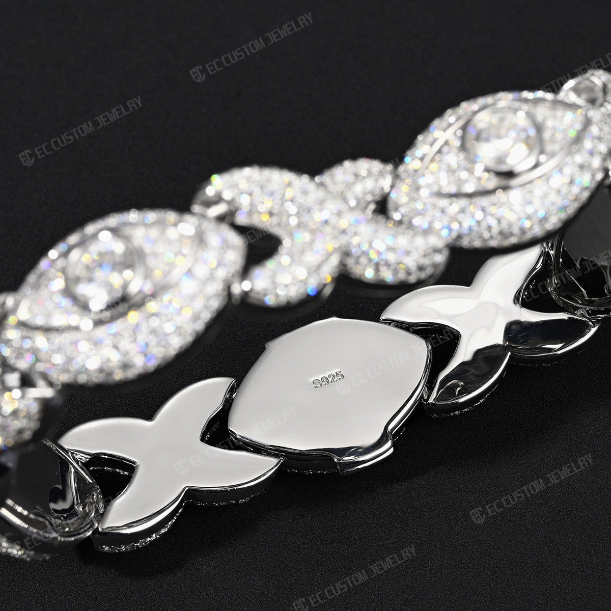 Iced Out Eye of Horus Infinity Cuban Link Bracelet